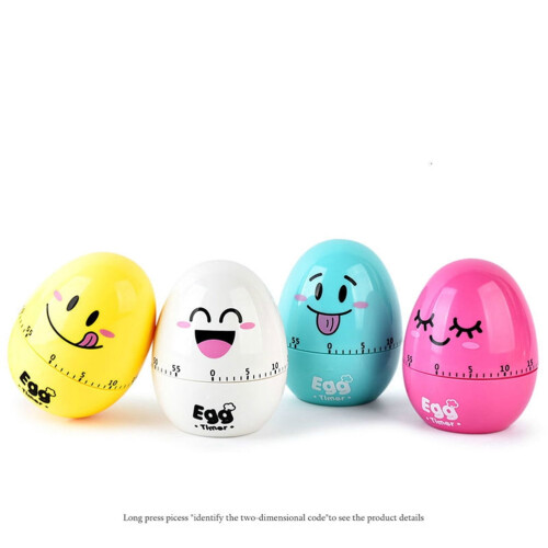 Egg-Shaped Mechanical Kitchen Timer, Sky Blue, 1 Pack 2