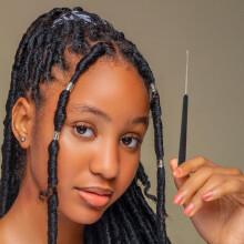 Εργαλείο βελονάκι για πλεξούδες μαλλιών Dreadlocks Πλαστικό Ξύλο