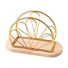 Porte-serviettes vertical en métal doré 15,9 x 9,9 cm
