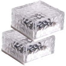 Pachet de 2 lumini solare cu cuburi de gheață pentru peisaj exterior