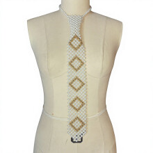Fashion Geometric Tie Comfortable Office Dinner Neckwear-White