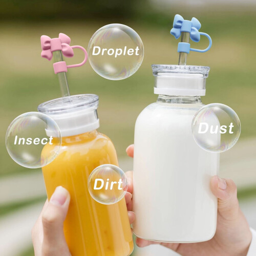 Silicone Bow-Shaped Straw Cover – 0.4 in, Reusable 1