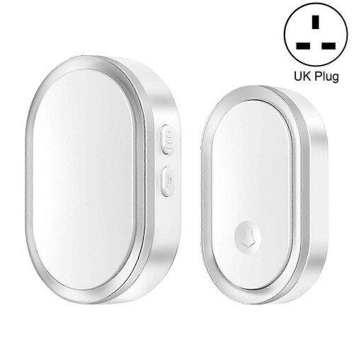 (Silver) Wireless Doorbell - Waterproof Volume Adjustable Long Range Smart Doorbell For Home