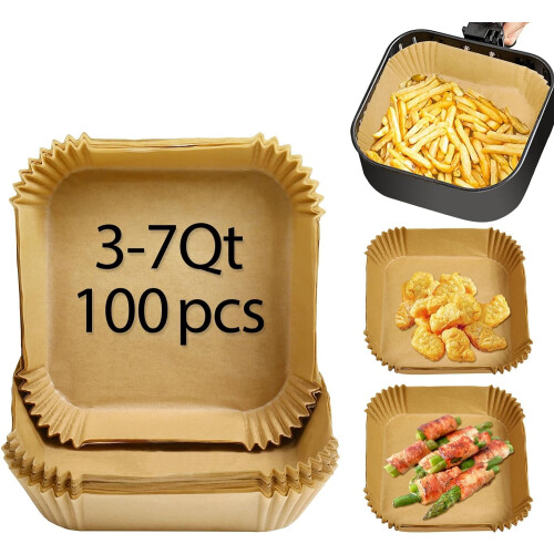 Engångspapper för bakplåtspapper till airfryer, 100 st