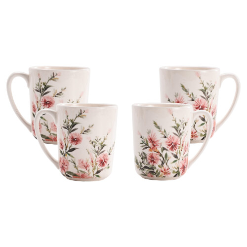 Κεραμικές κούπες Bico Pink Dandelion 16oz σετ των 4