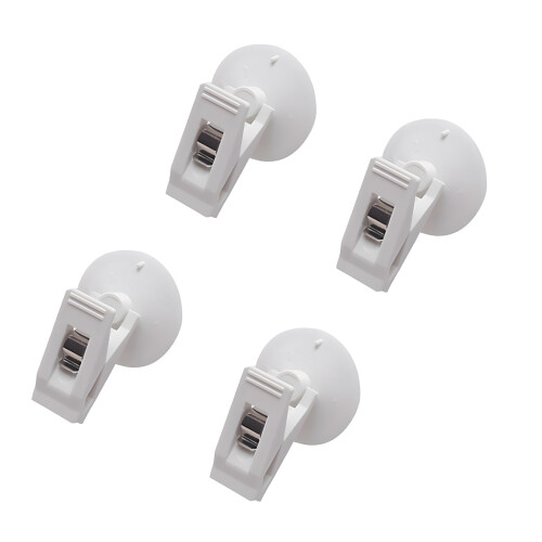 Heavy Duty ABS Plastic Car Clip Holder With-White 4 pack