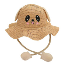 (Khaki) Cartoon Ears Moving Sun Hat Foldable Sun Protection Hat For Children Boys Girls