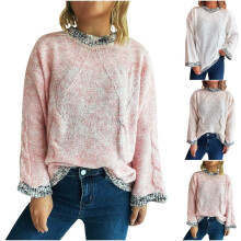 Women's Beige Long-Sleeve Quarter-Zip Pullover Sweater