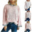 Women's Beige Long-Sleeve Quarter-Zip Pullover Sweater 1