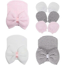 Newborn Hospital Hat Infant Baby Hat Cap with Big Bow Soft Cute Knot Nursery Beanie