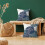 Fodere per cuscini in lino blu navy e bianco, 40x40 cm (2 pezzi) 4