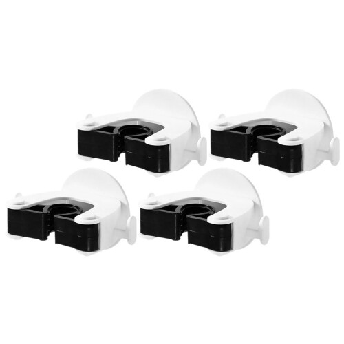 4-teiliger schwarzer Mopp-Wandclip, 7 x 5,5 cm