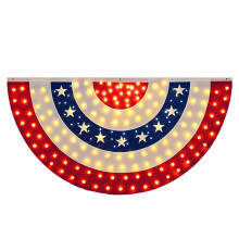 Red White Blue Star Banners With Builts In Light For Porch-1