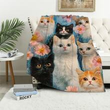 Patifu Katten Flanellen Plaid 50x60 inch