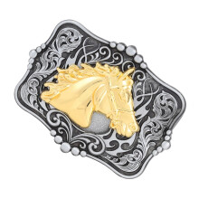 Boucles de ceinture Punk pour hommes et-cheval d'argent ancien