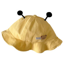 (Yellow) Baby Fisherman Hat Kids Bucket Hat Bear & Tentacle Designs Hat Cotton Hat Adjustable Circumference for Comfortable Fit Yellow
