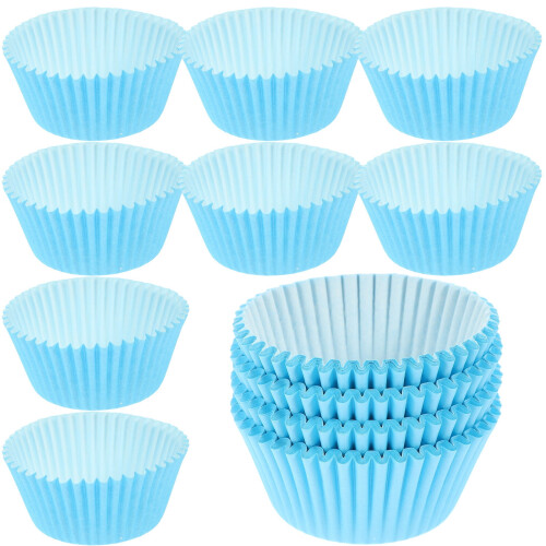 Blaue Mini-Cupcake-Förmchen, 100er-Packung, lebensmittelechtes Papier