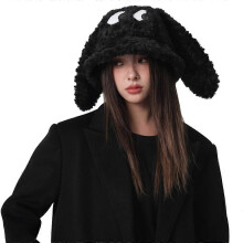 COMEET Knitting Hat, Bucket Hat Smart-looking Photo Props New Year Thick Winter Hat Adults Kids Furry Puppy Ears Winter Hat