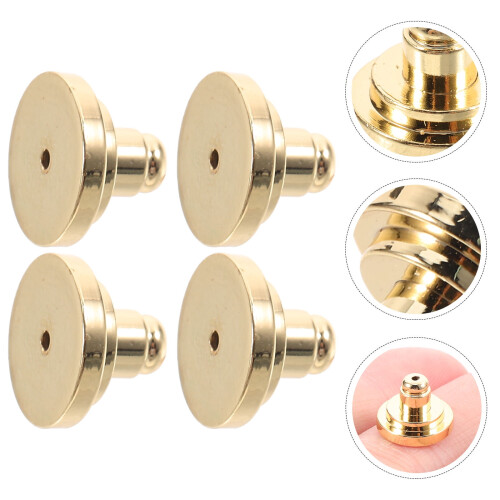 4pcs Golden Brass Earring Backs for Studs