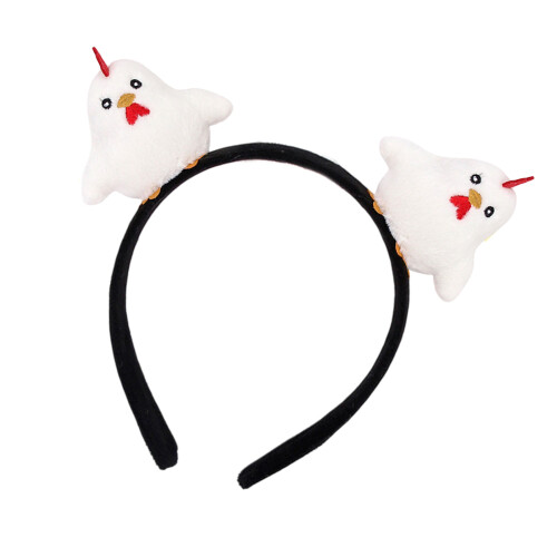 Eye Catching Chicken Shaped Headband Soft-White chick headband