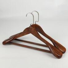 Percha de madera de hombros anchos, madera maciza, 1 unidad