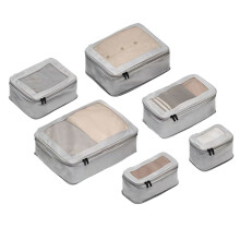 Set van 6 geventileerde reisopbergtassen, perfect voor-Grijs