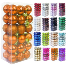 36-Piece Christmas Tree Ball Ornaments, 3 cm, Orange