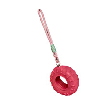Chews Proof Hanging Exercise Wheel Colorful Hanging Tire-Pink