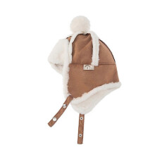 (Coffee) Winter Warm Baby Hats 2 Colors Flannel Infant Toddlers Boys Girls Beanies Soft Helmet Caps Earcuff Hat Baby Outdoor Ski Yellow