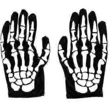 Skeleton Gloves Halloween Costume Party Cosplay Gloves Full Finger Mummy Ghost Gloveswhite