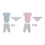 Coffret Bebè DKD Home Decor 2 Unità Blu Bianco Rosa 1