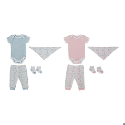 Coffret Bebè DKD Home Decor 2 Unità Blu Bianco Rosa