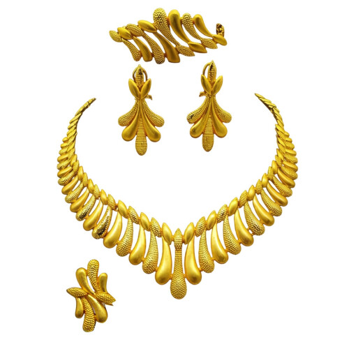 Ensemble de bijoux de mariage scintillants, collier-Section 2