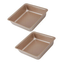 Square Shape Carbon Steel Bakewares Baking Tray For Easy-Gold