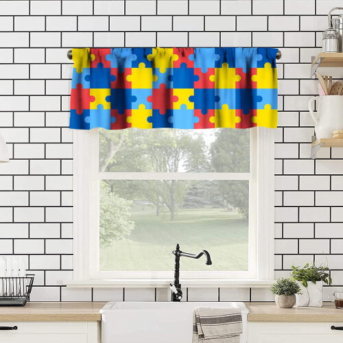 Rainbow Abstract Kitchen Valance Curtain 54x18 in 1