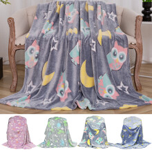 Glow-in-the-Dark Blanket for Kids Soft Fuzzy Throw50x60in