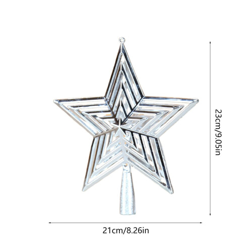 Enfeite de estrela para árvore de Natal em 3D com pentagrama oco. 2