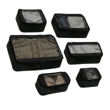 Pack Of 6 Strong Fabric Garment Storage Bags For-Black