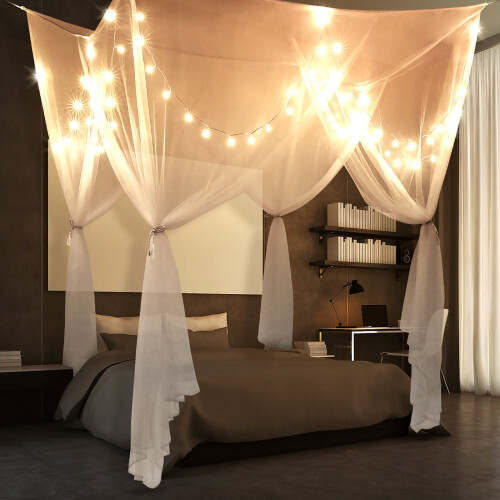 Πολυεστερικό στέγαστρο 4 θυρών για κρεβάτια Queen ή King Size