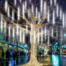 LED-Lichterkette „Meteorschauer“, 4,4 m, 10 Röhren, 200 Glühbirnen