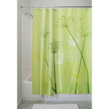 Cortina de ducha de tela con estampado de cardos, color verde, 72 x 72 pulgadas.