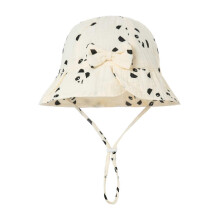 (panda) Infants Fisherman Hat with Cute Cartoon Print, Infant Toddlers Basin Caps Breathable Bowknot Bucket Hat Gift for Girls Sky Blue