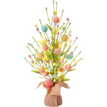 Rosa påskeeggtredekorasjon 45,5 cm med LED-lys