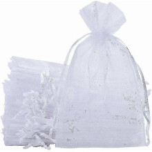 50pcs Large Organza Gift Bags, 20 X 30cm Jewelry Bags Wedding Favor Bags With Drawstring For Christmas Birthday Party Gift Wrapping (white)