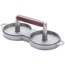Double-layer burger maker, non-stick vegetable patty mold, outdoor beef mold, aluminum cooking tray, home party accessory.