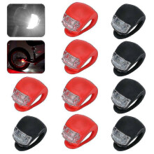 10x Fietslamp Fiets Voorlicht Achterlicht Wielverlichting LED Siliconen Lamp