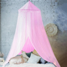 Pink polyester seng baldakin kuppel myggenet