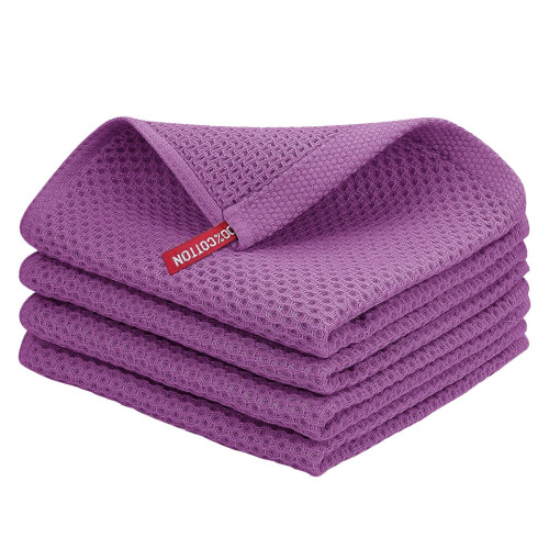 Cotton Dishcloths 4 Pack 13.4 x 13.4 Inches