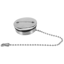 Tapón de llenado de cubierta de barco de repuesto con cadena, de acero inoxidable, para combustible y agua.
