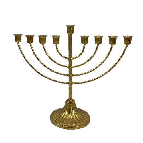 Gold Iron Multi-Head Hanukkah Candle Holder 1